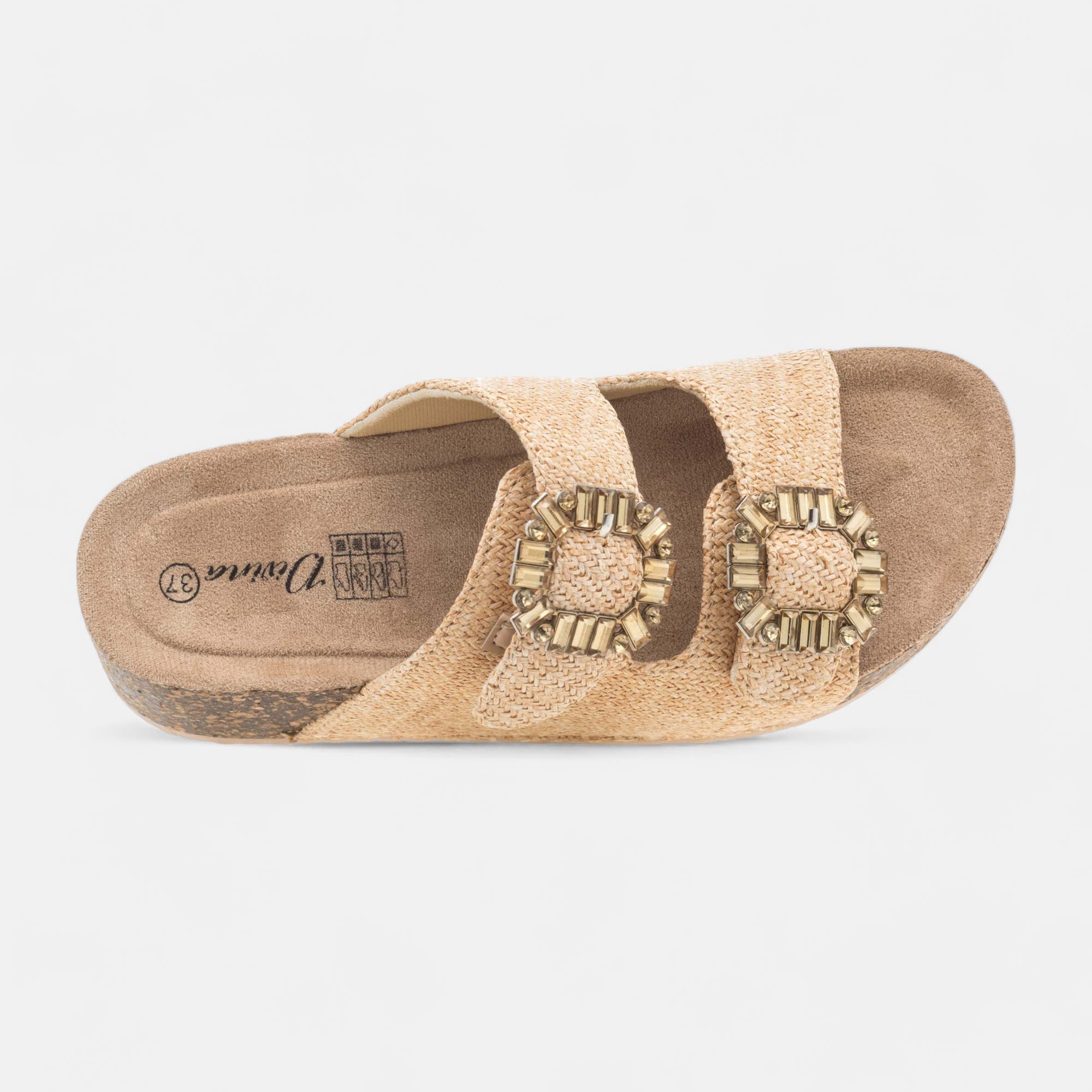 Mules semelle liège Femme beige