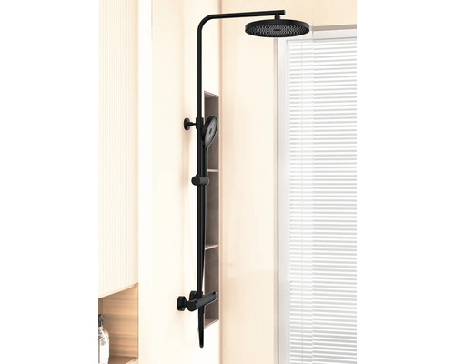 form&style douchekolom incl. thermostaat KUDA mat zwart