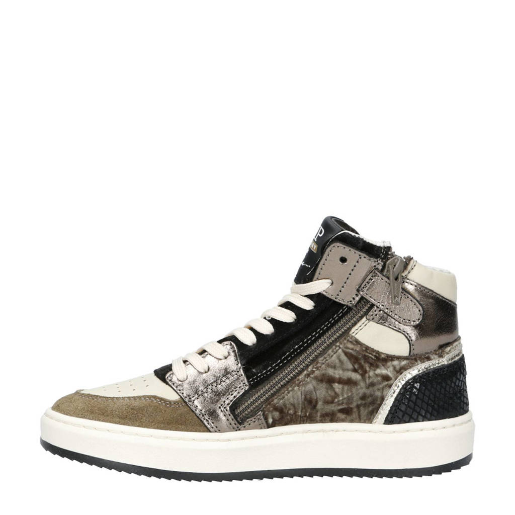 Hip H1765 leren sneakers taupe