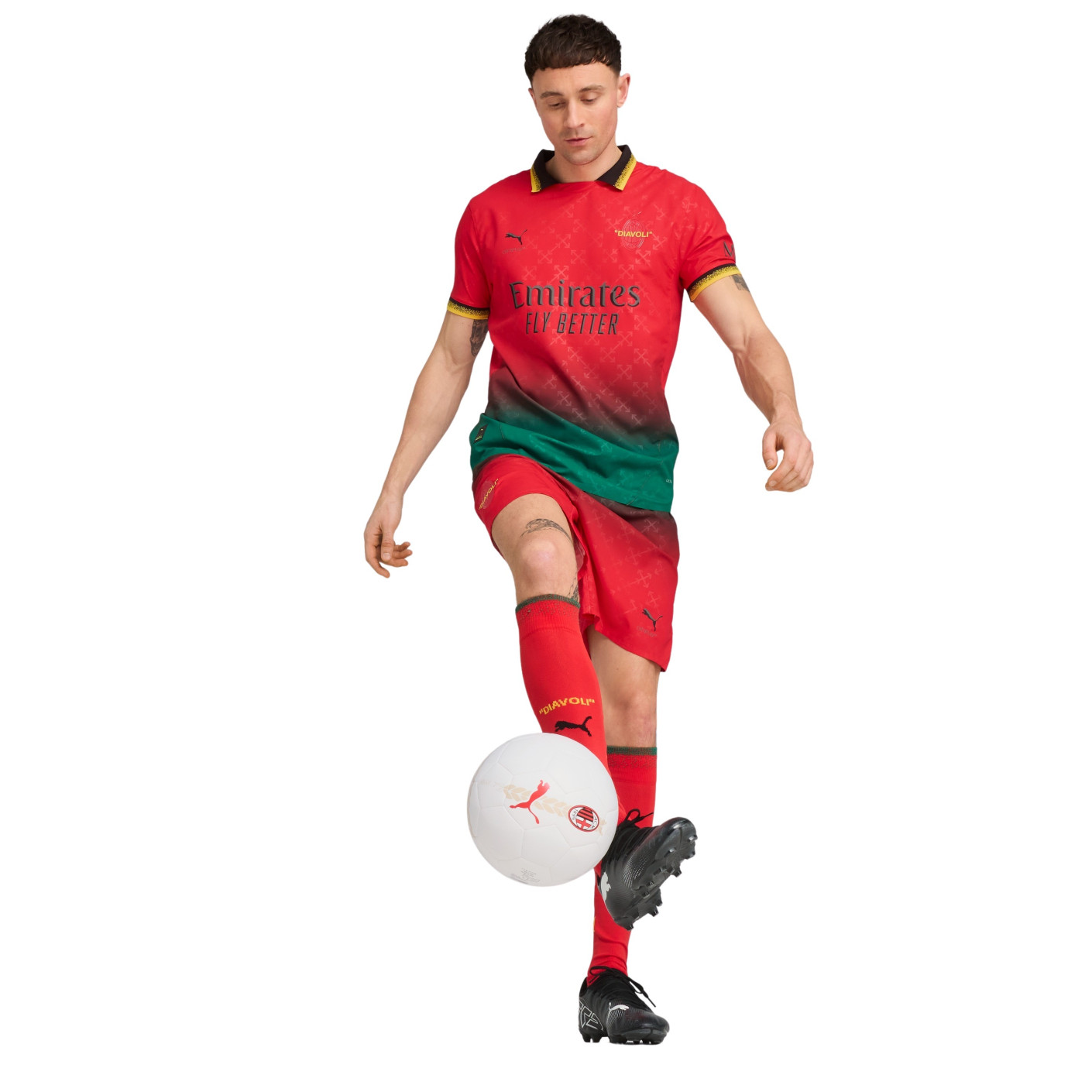 PUMA AC Milan X Off-White 4e Shirt Authentic 2024-2025 Rood