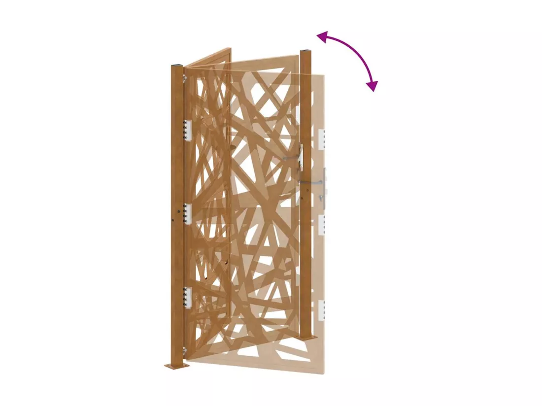 Porte de jardin acier résistant aux intempéries design lumière