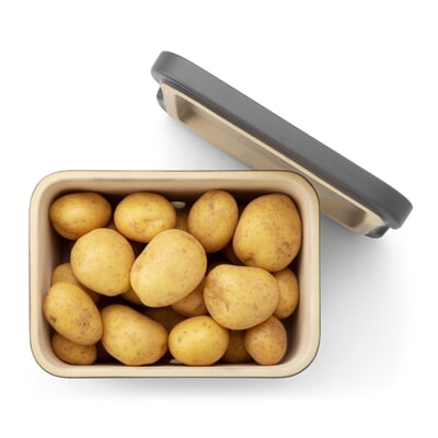 Kartoffelkasten Rehau, Mattgrau, glasiert