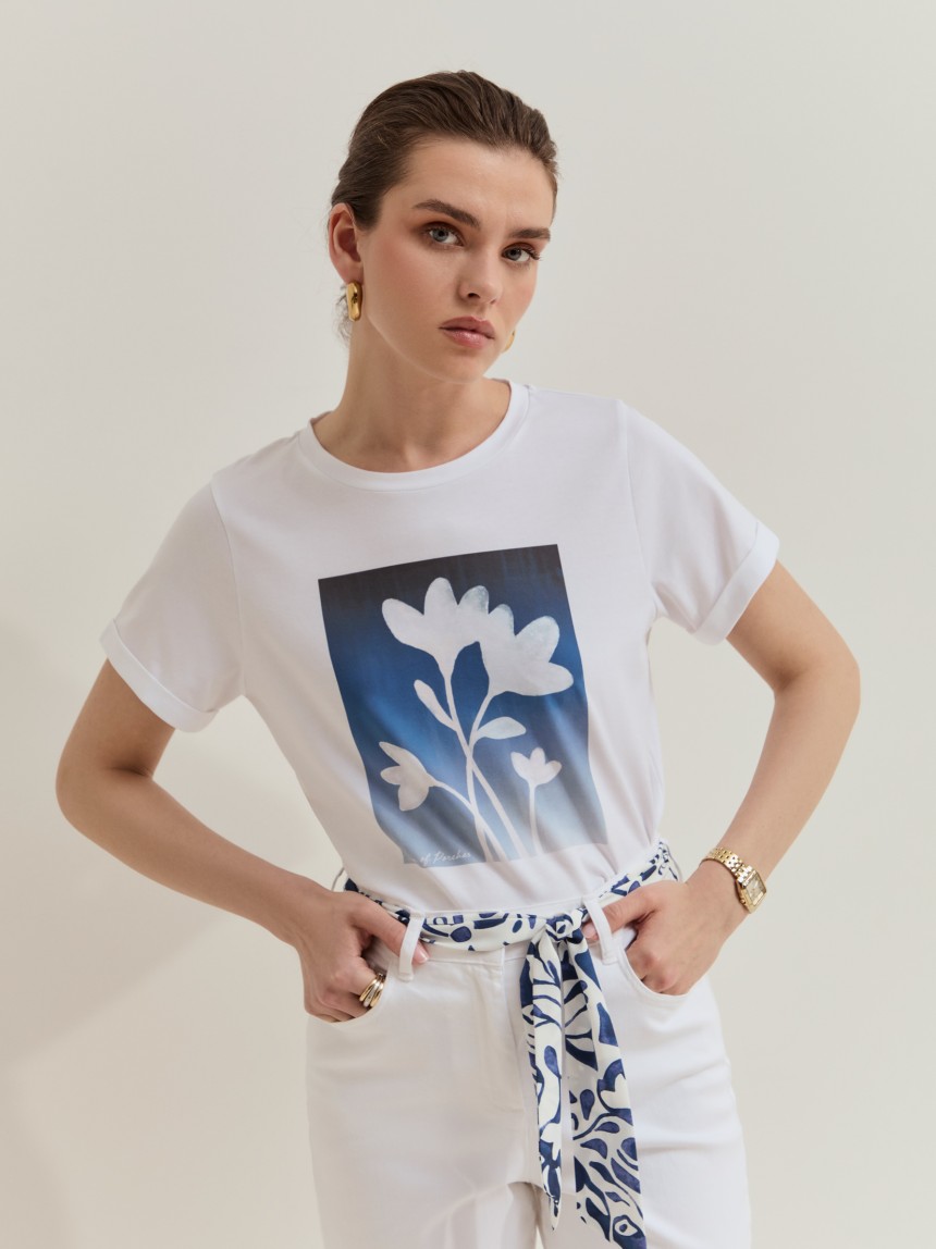 T-shirt de manga curta em algodão