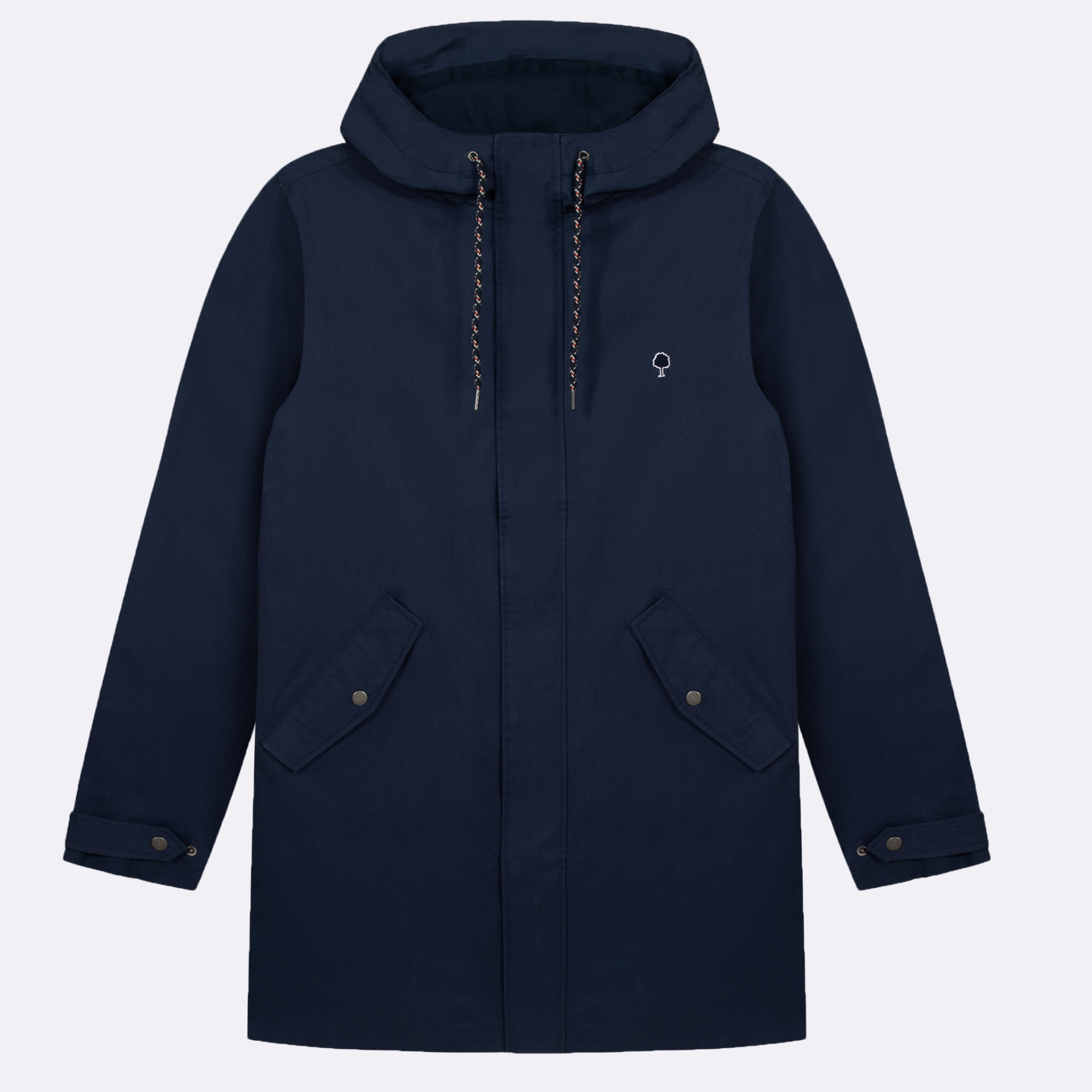 Impermeable bleu marine végan en coton et polyamide recyclé - modèle Gresigne