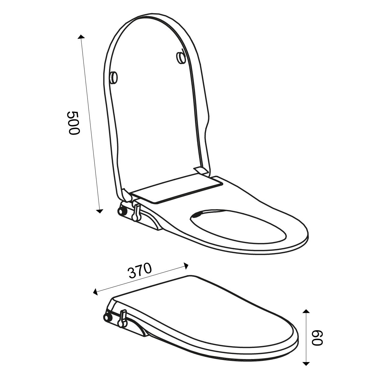 Mueller Luxe douche wc zitting met softclose wit