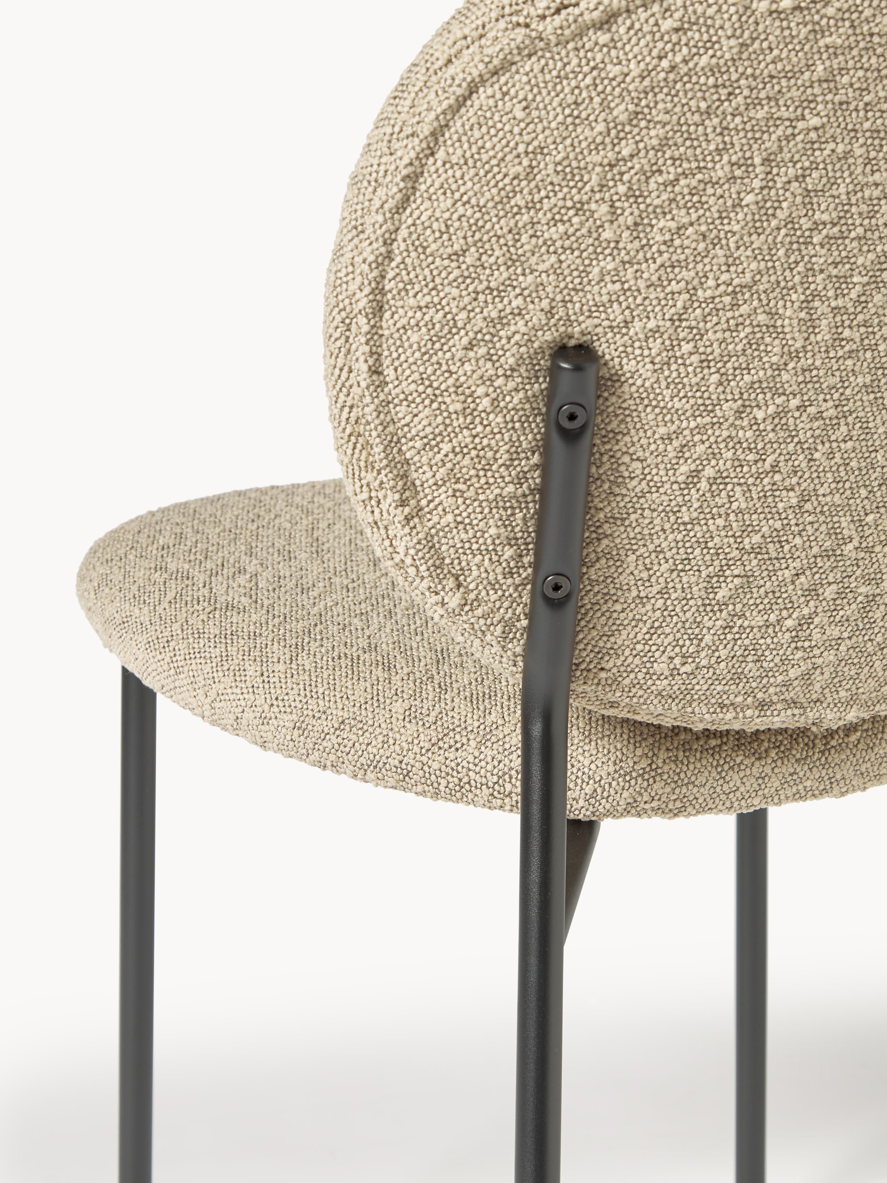 Bouclé gestoffeerde stoelen Ulrica, 2 stuks