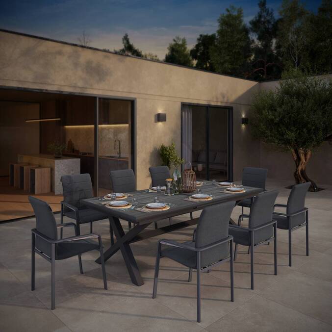 Fauteuil de jardin empilable DIESE Anthracite & Graphite