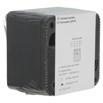 Schneider Electric Mureva Styl wandcontactdoos 1-voudig IP55 antraciet