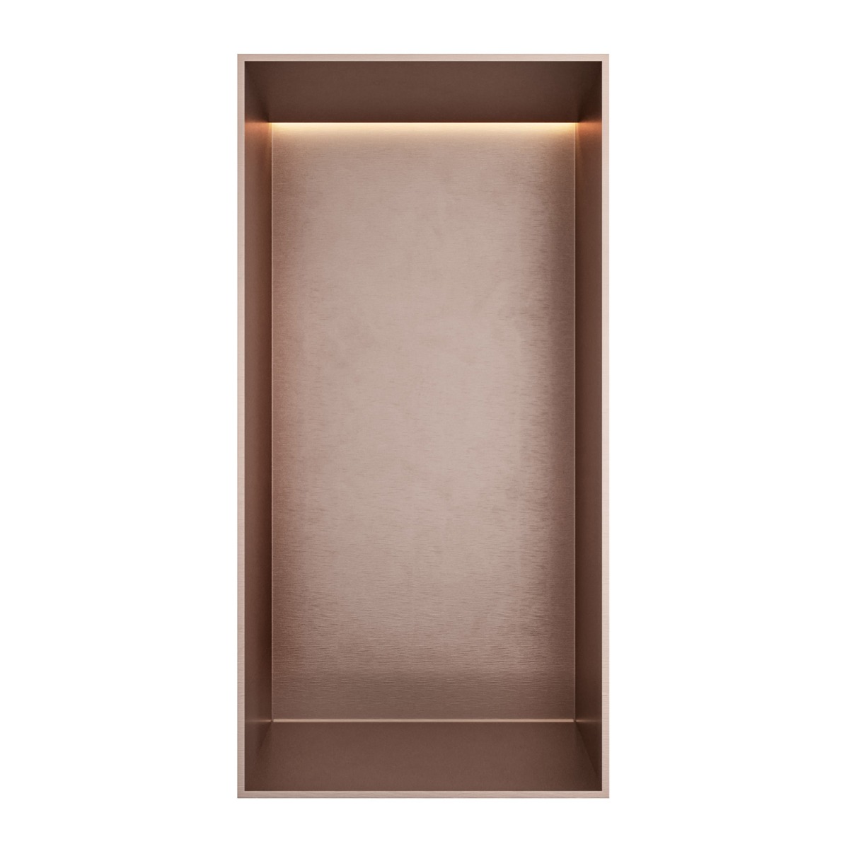 Hotbath &More frameless inbouwnis met verlichting 30x15x10cm geborsteld koper PVD
