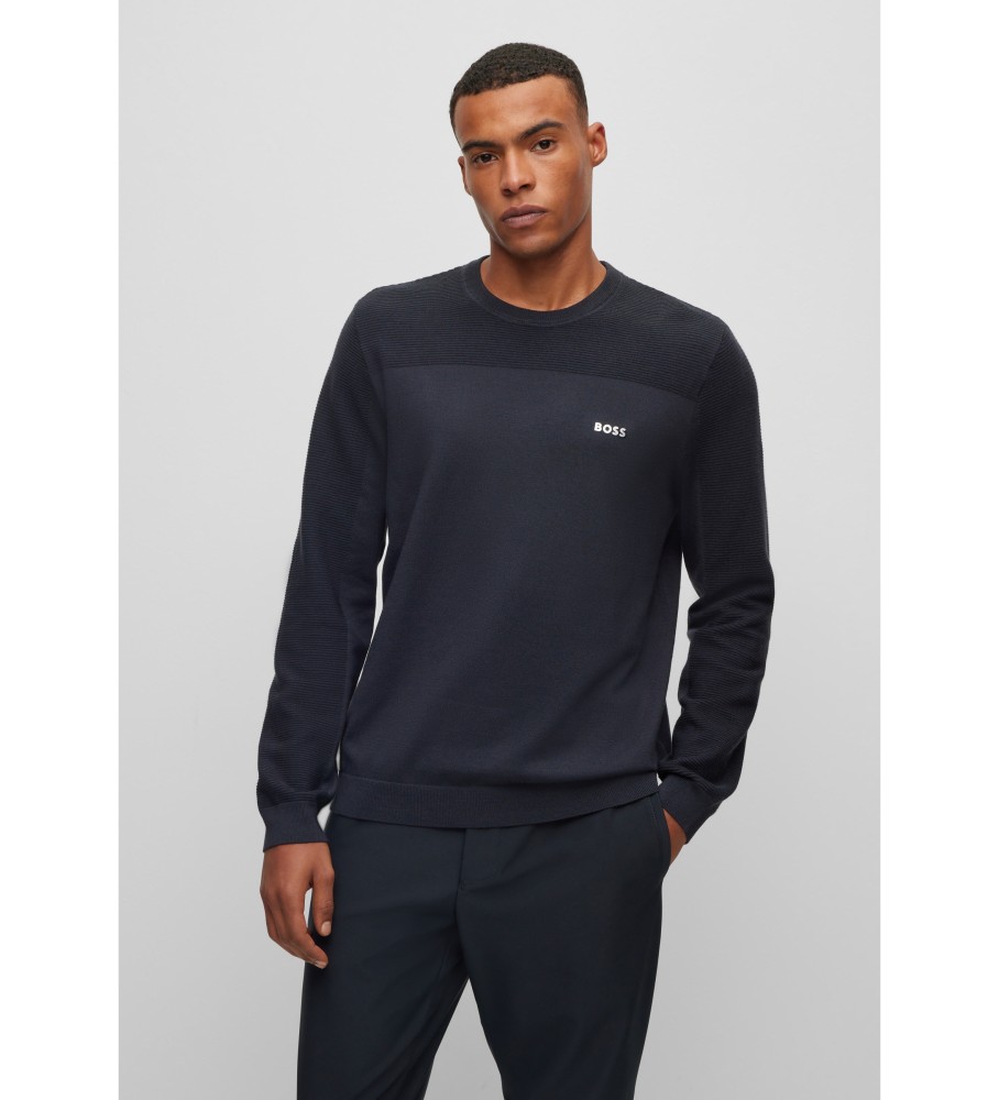 Camisa BOSS Momentum Dry Flex Azul Marinho