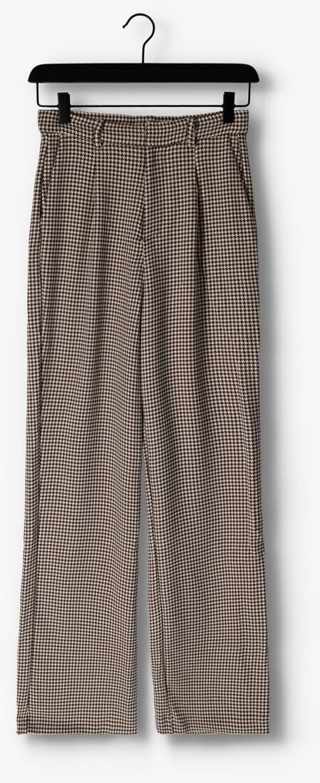 COLOURFUL REBEL bruine colourful rebel pantalon rus jacquard dogtooth straight pants