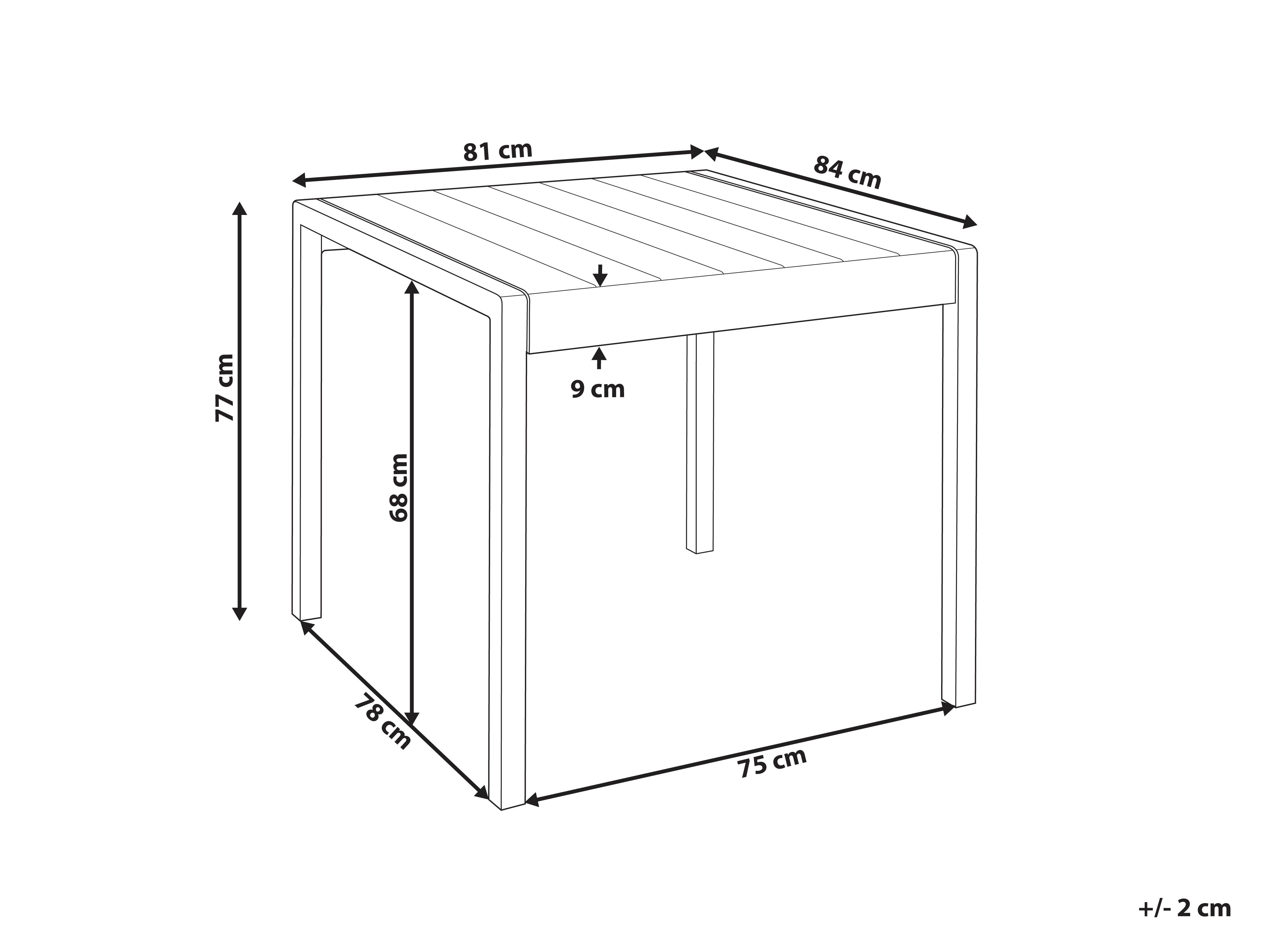 Tuin eettafel BARTICA 81 cm 84 cm Grijs