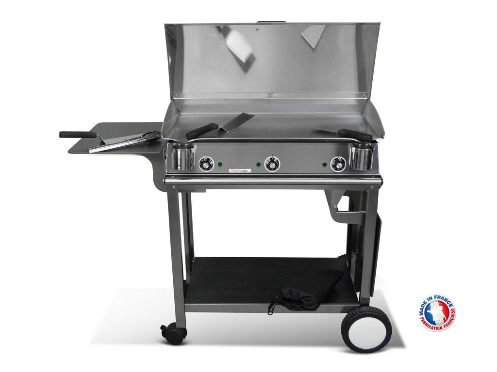 Pack plancha électrique PlanchaElec Lux 830 Inox - Chariot Rivoli Plan
