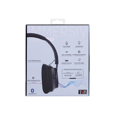 T'nB IMMERSIVE - casque sans fil avec micro - à réduction de bruit active - noir