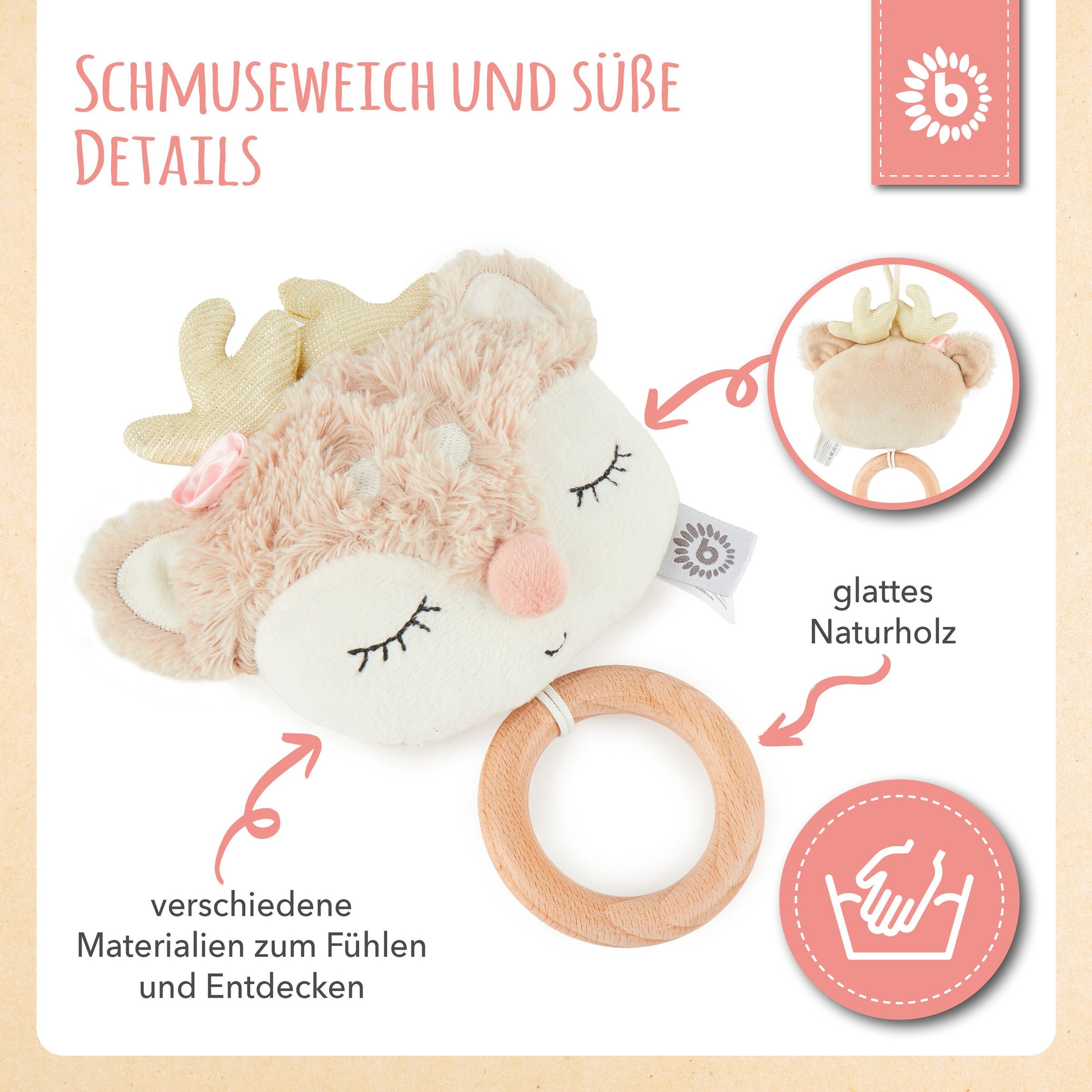 Bieco Musikspieluhr Reh - ab Geburt Beige