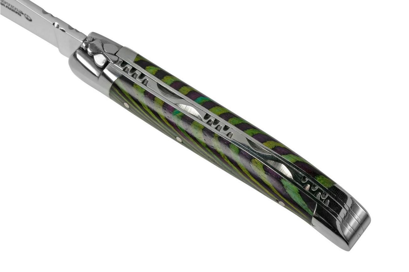 Laguiole en Aubrac Green Samba L0210SAVIFSJ1 sambahout, gepolijst, laguiole zakmes, 10 cm