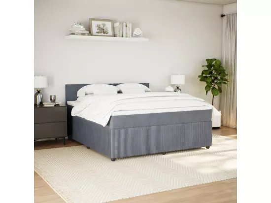 Sommier à lattes de lit et matelas Gris foncé 180x200cm Velours