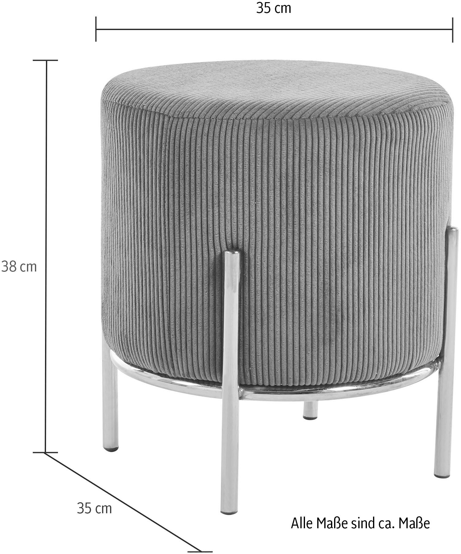SalesFever Polsterhocker »Komfortabler Polsterhocker« mit Design-Gestell aus goldfarbenem Metall