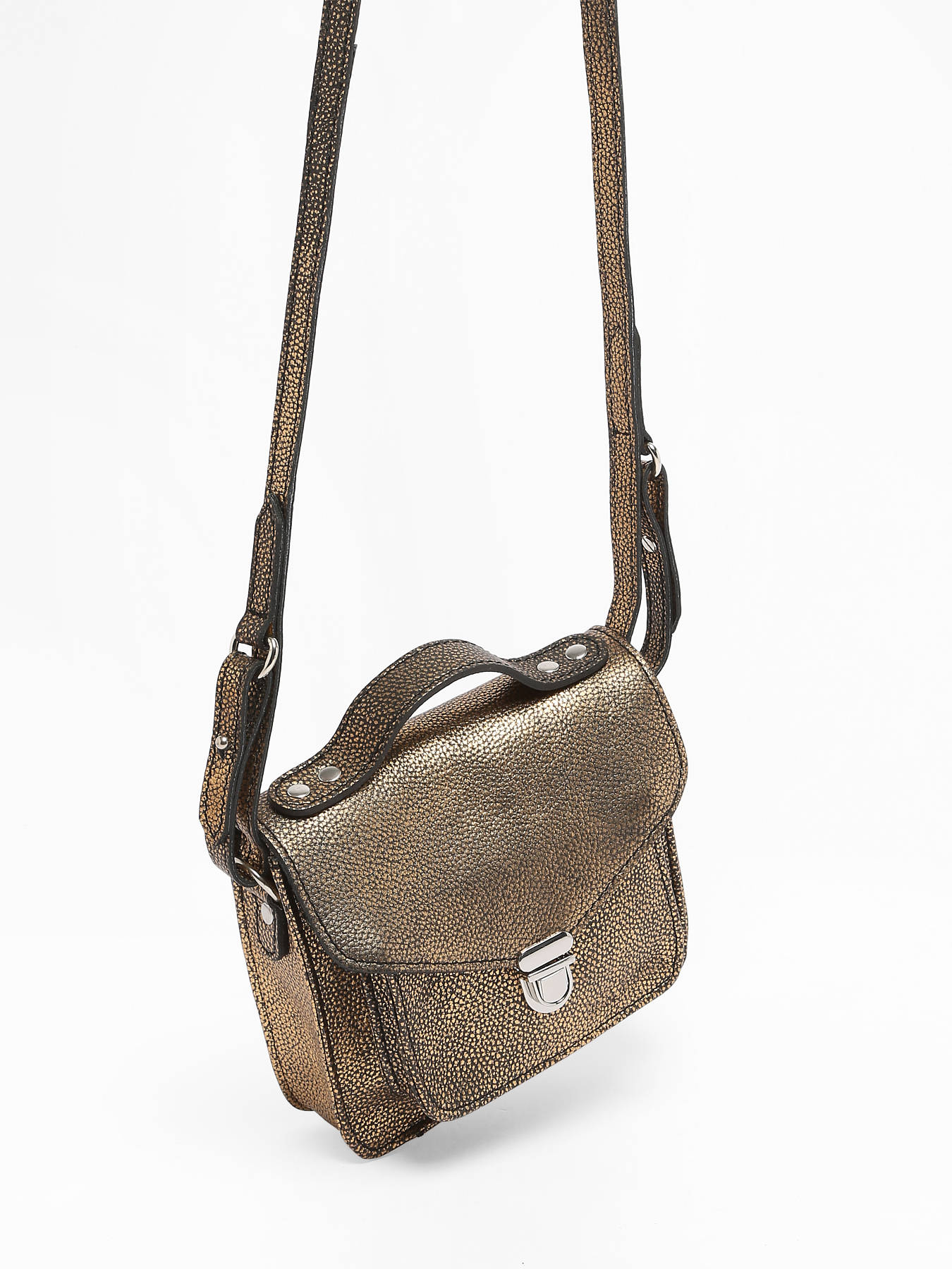 Sac bandoulire Melle George XS Granite cuir PAUL MARIUS