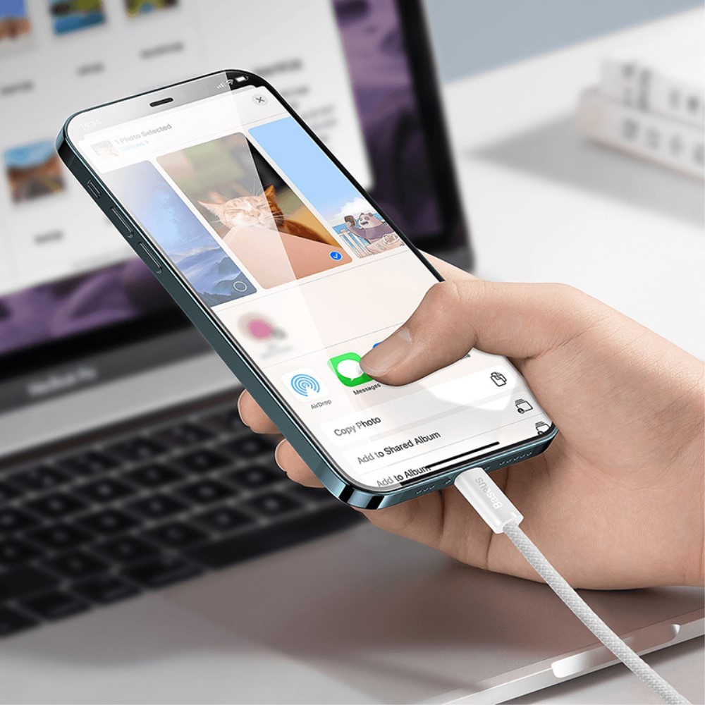 (2m) 20W Dynamic USB C auf Lightning Nylon Ladekabel Fast Charging Datenkabel - Grau
