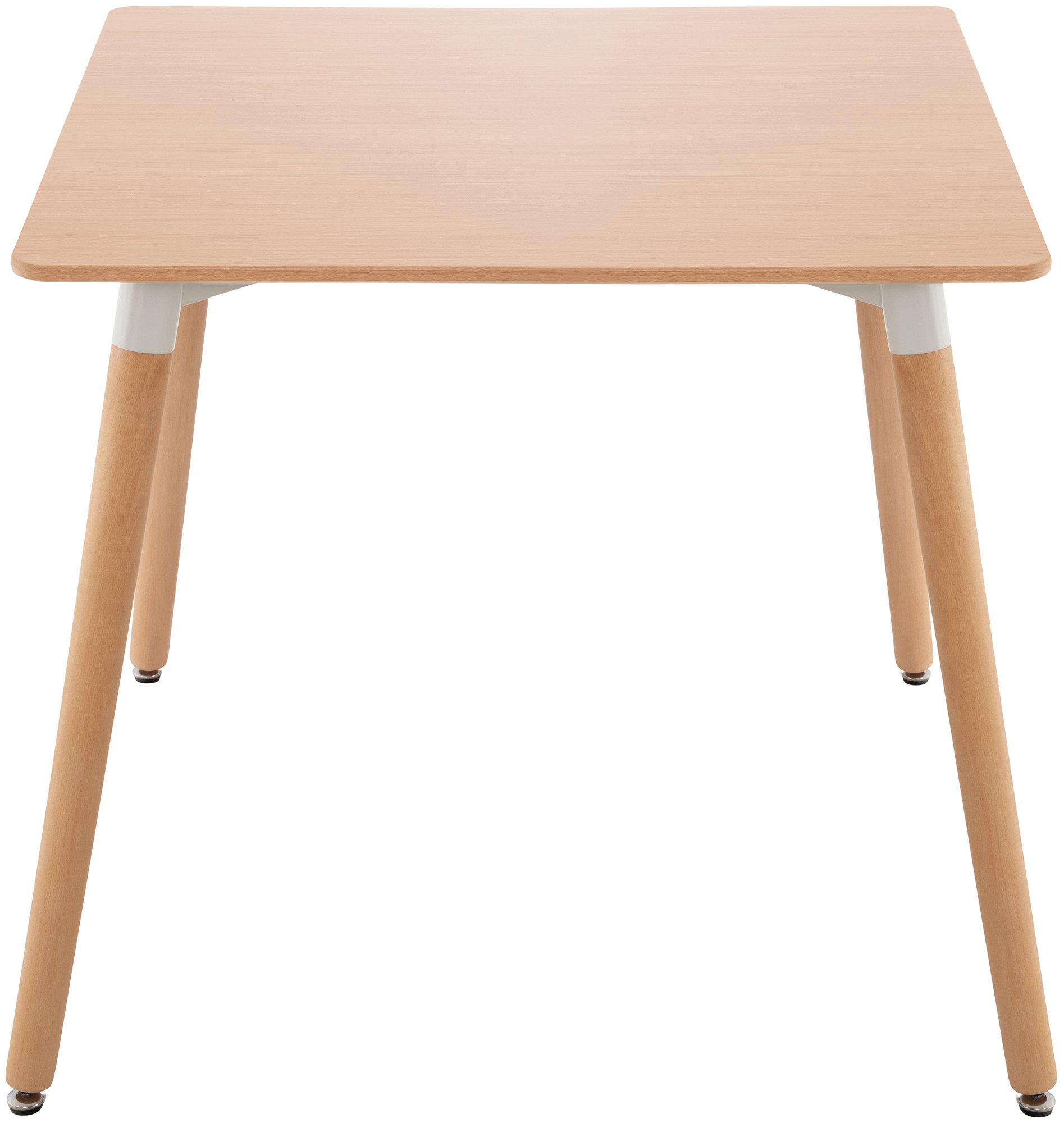 CLP Küchentisch Viborg I Esstisch Im Skandinavischen Design Für Wohnzimmer Mit MDF Tischplatte I Buchenholzgestell, Justierbare Bodenschoner