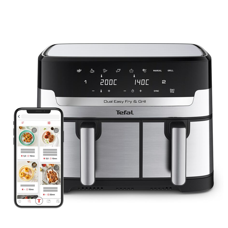 Easy Fry & Grill Dual EY905D air fryer met dubbele lades - 8 programma's - 5,2 L + 3,1 L
