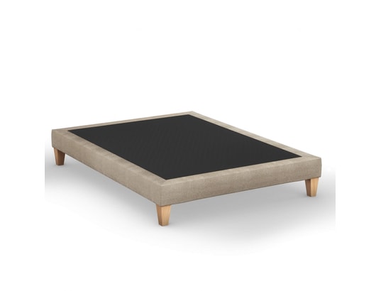 SOMEO - Sommier 120 x 190 Sommier déco tapissier beige 120 x 190