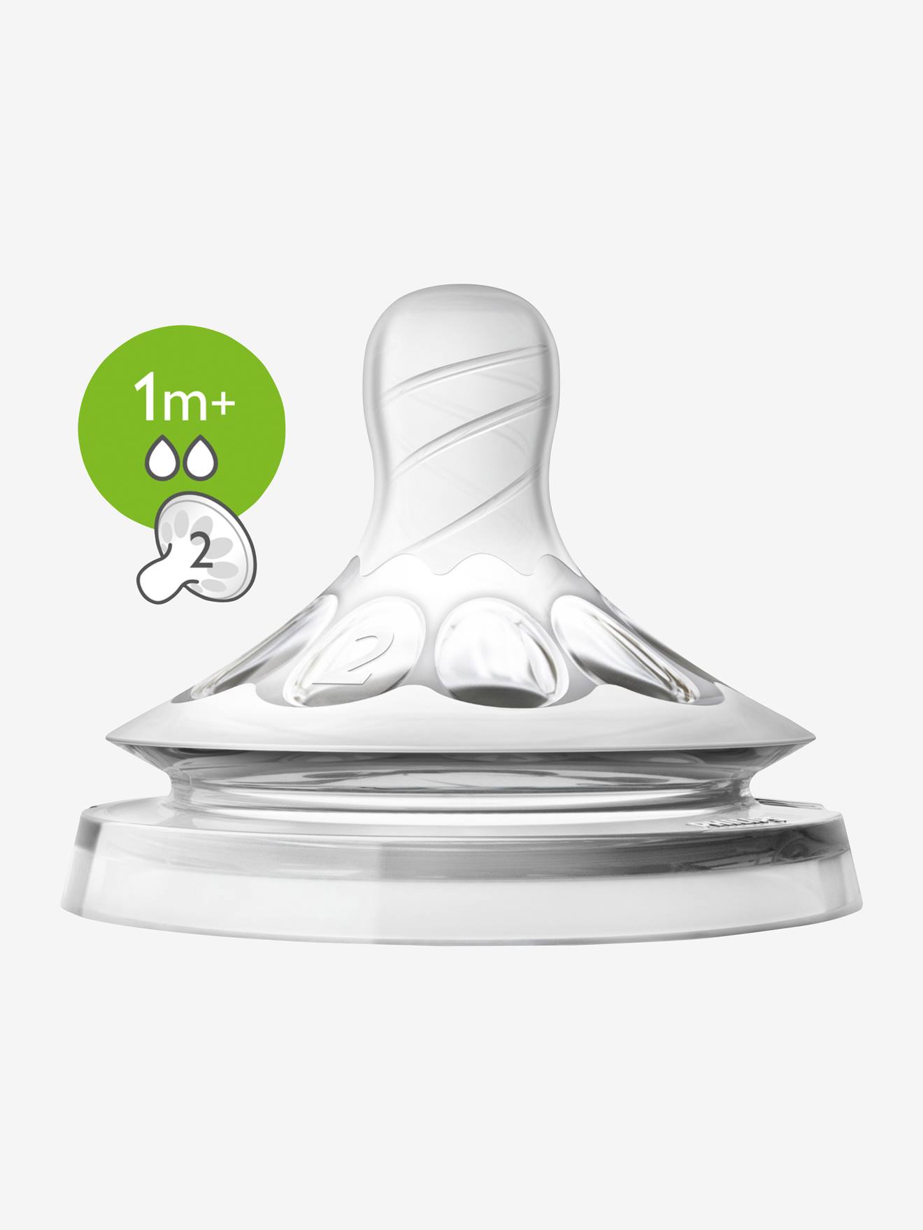 Pacote com 2 bicos Philips AVENT Natural, 5 fluxos, incolores