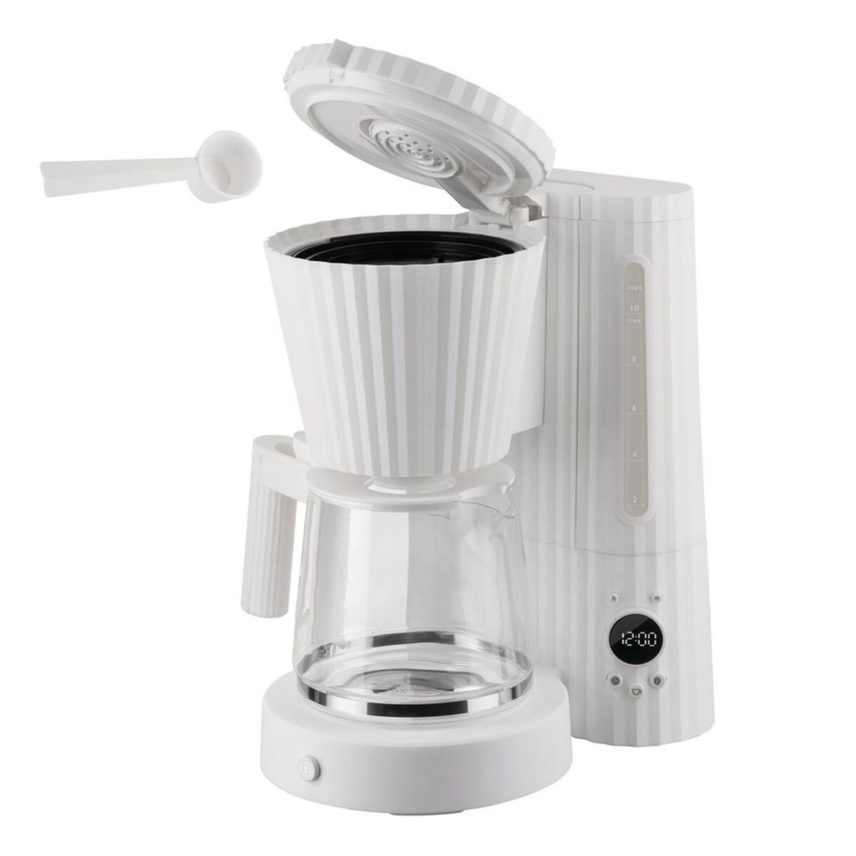 Plissé kaffetrakter, hvit