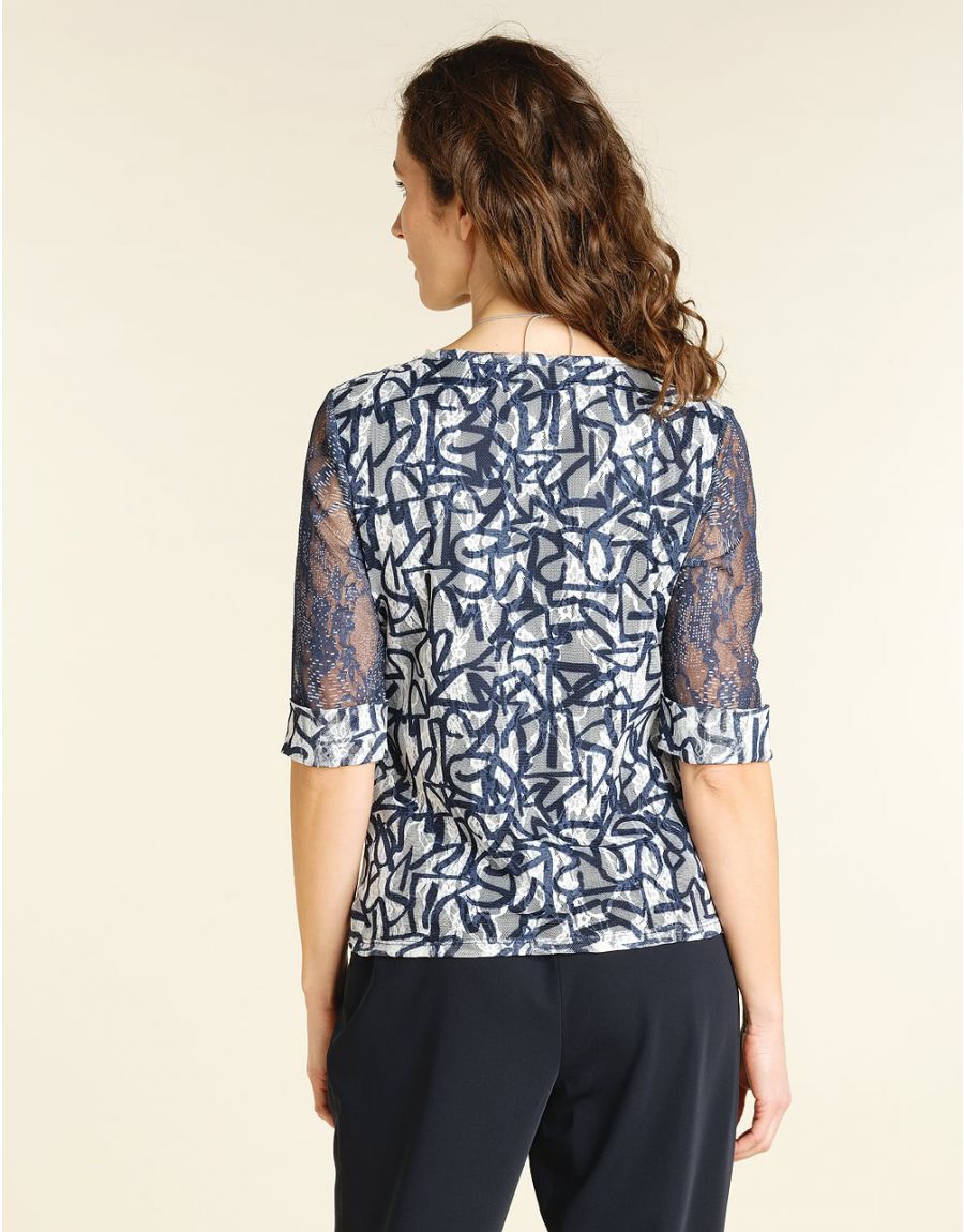 T-shirt bleu résille