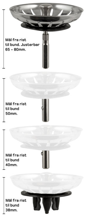 Multistrainer til køkkenvask - rustfrit stål