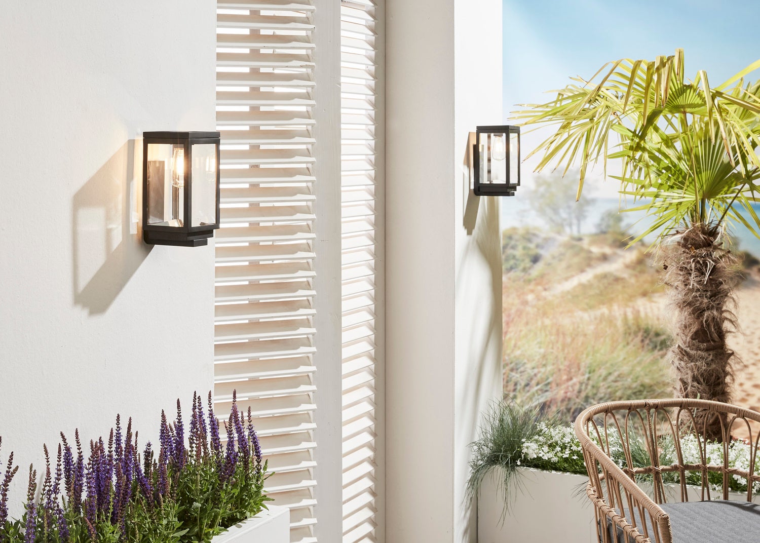 Luxform solar wandlamp Amsterdam zwart D 12 H 24,3 cm