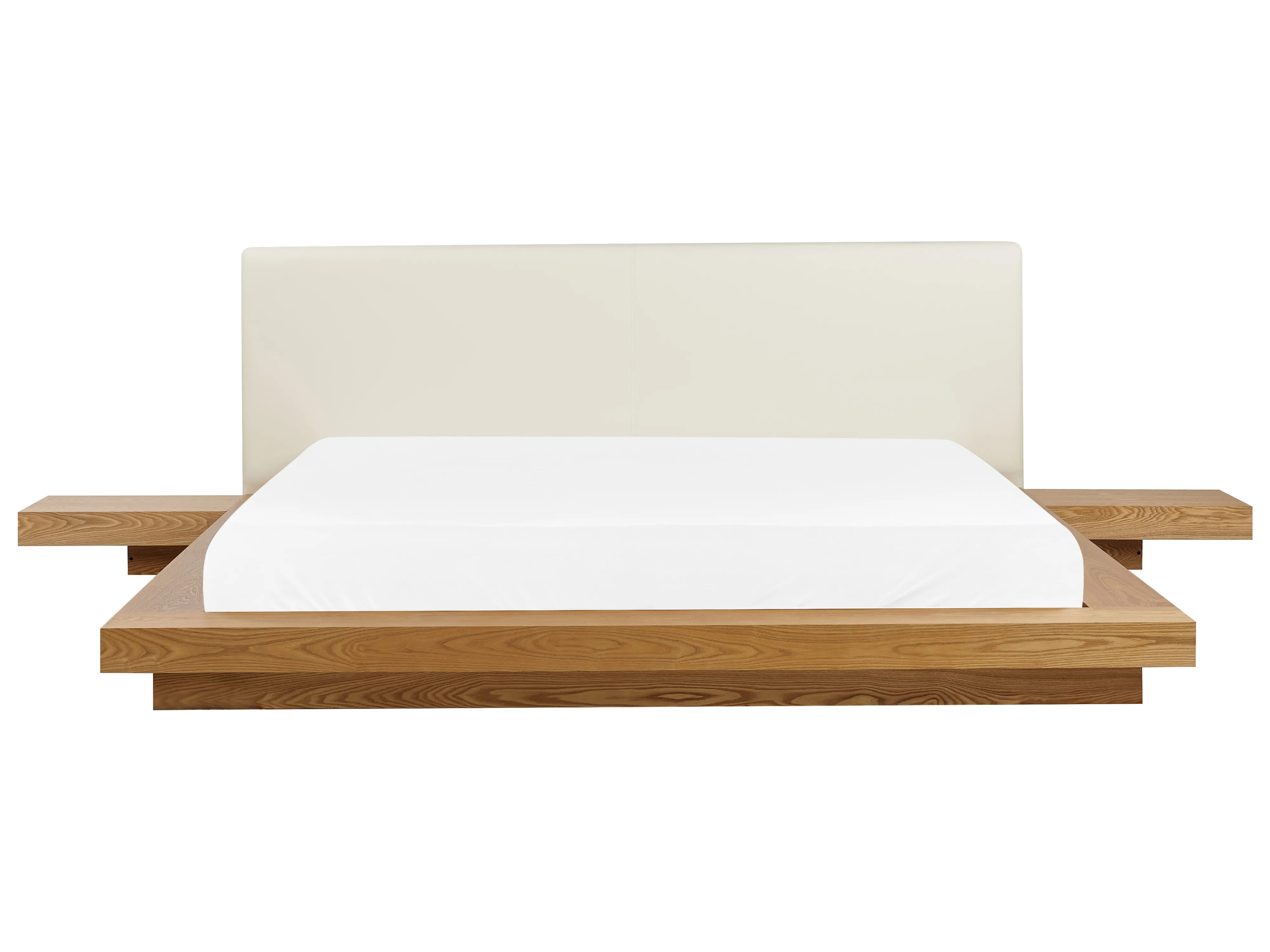 Bed Kunstleer ZEN 180 x 200 cm Natuurlijk essenhout
