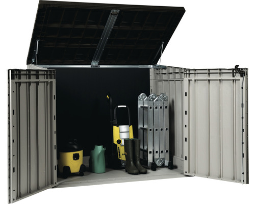 Stora Way Plus 2XL afvalbak, fietsenstalling inclusief gasveren, 178 x 109 x 140 cm, grijs