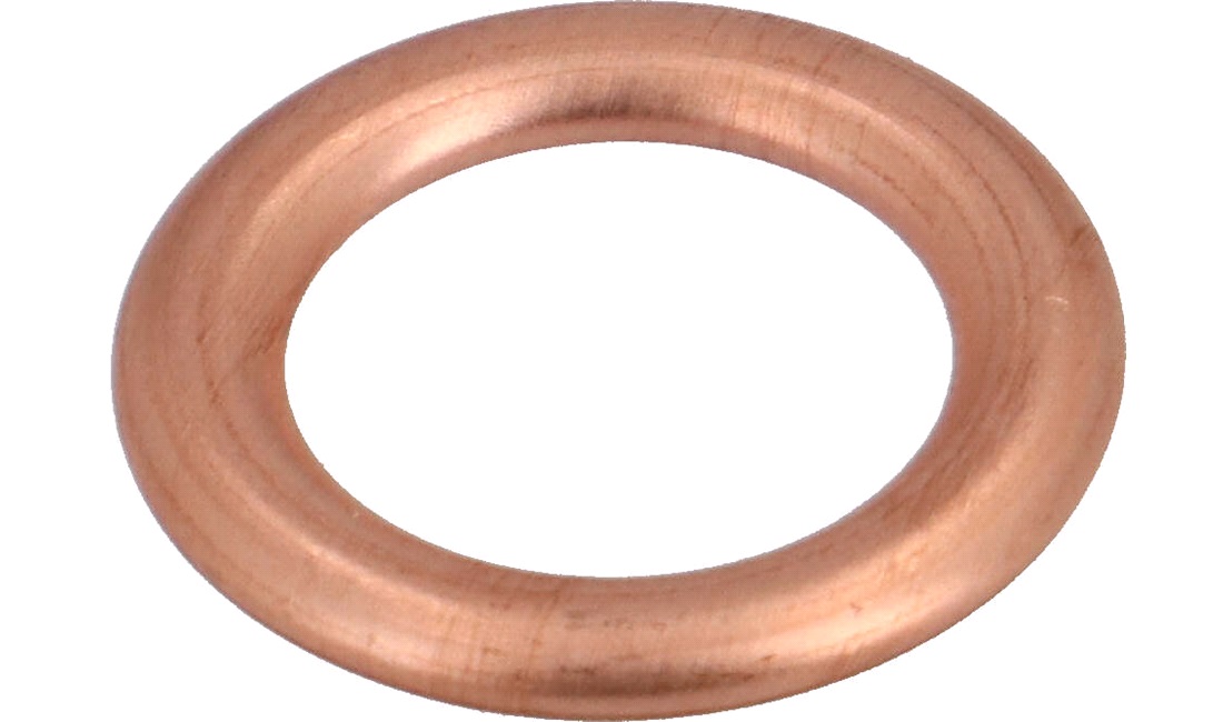 Kobberskive, 10x16 mm