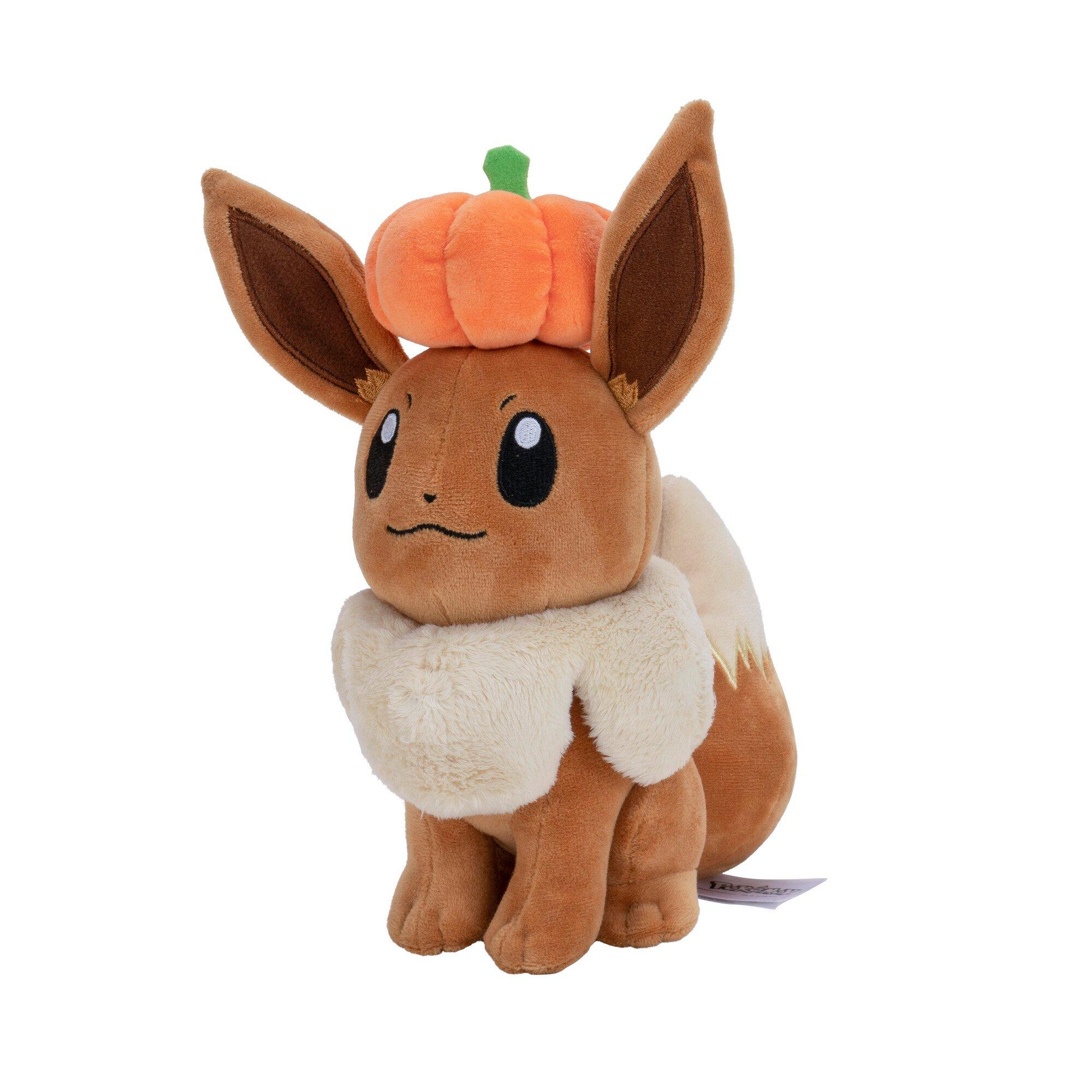 Pokemon GAME Pokemon Eevee Plush with Pumpkin 8 Inch Eevee Plush with Unique Accessory