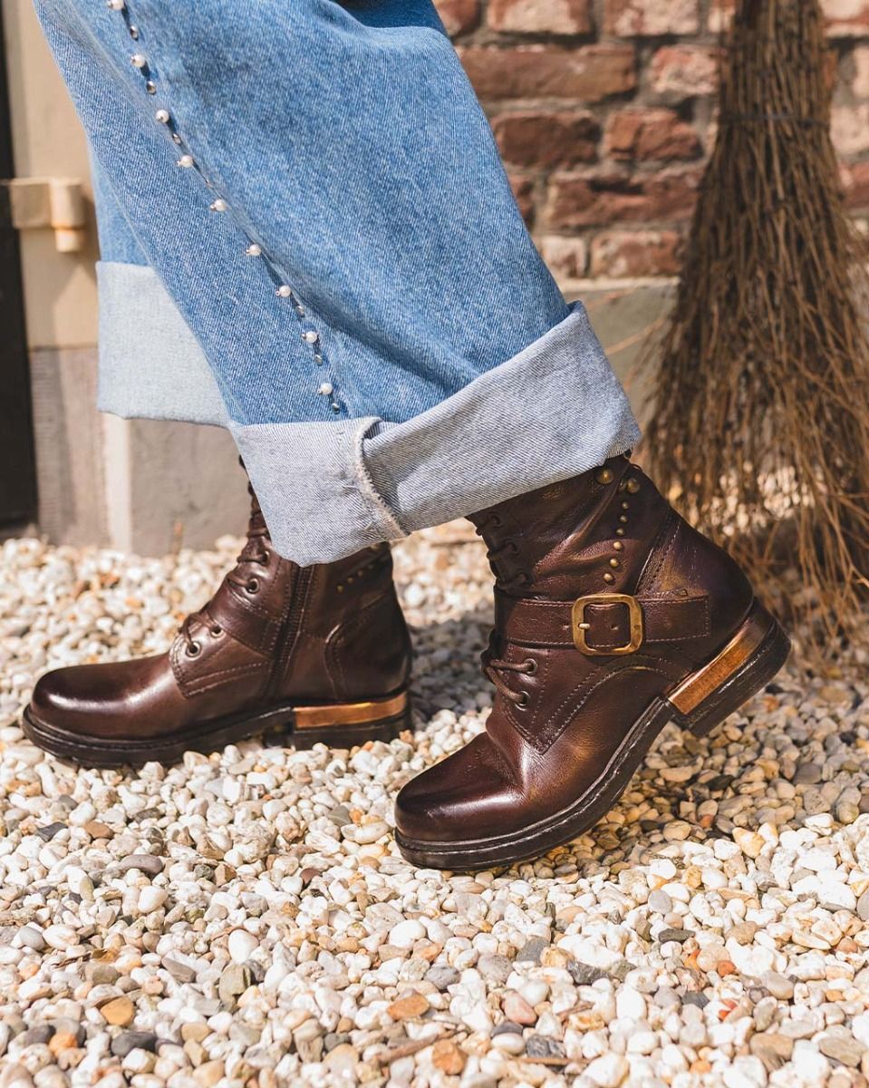 A.S. 98 B80212 Donkerbruin Dames Veterboots