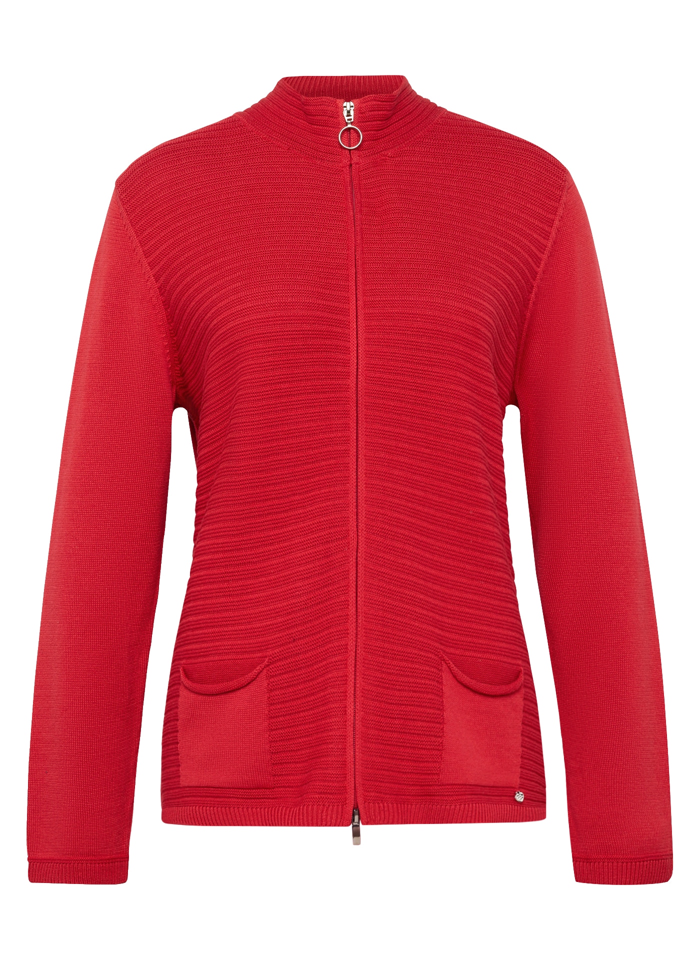 Rabe Strickjacke , mit Reissverschluss und Stehkragen