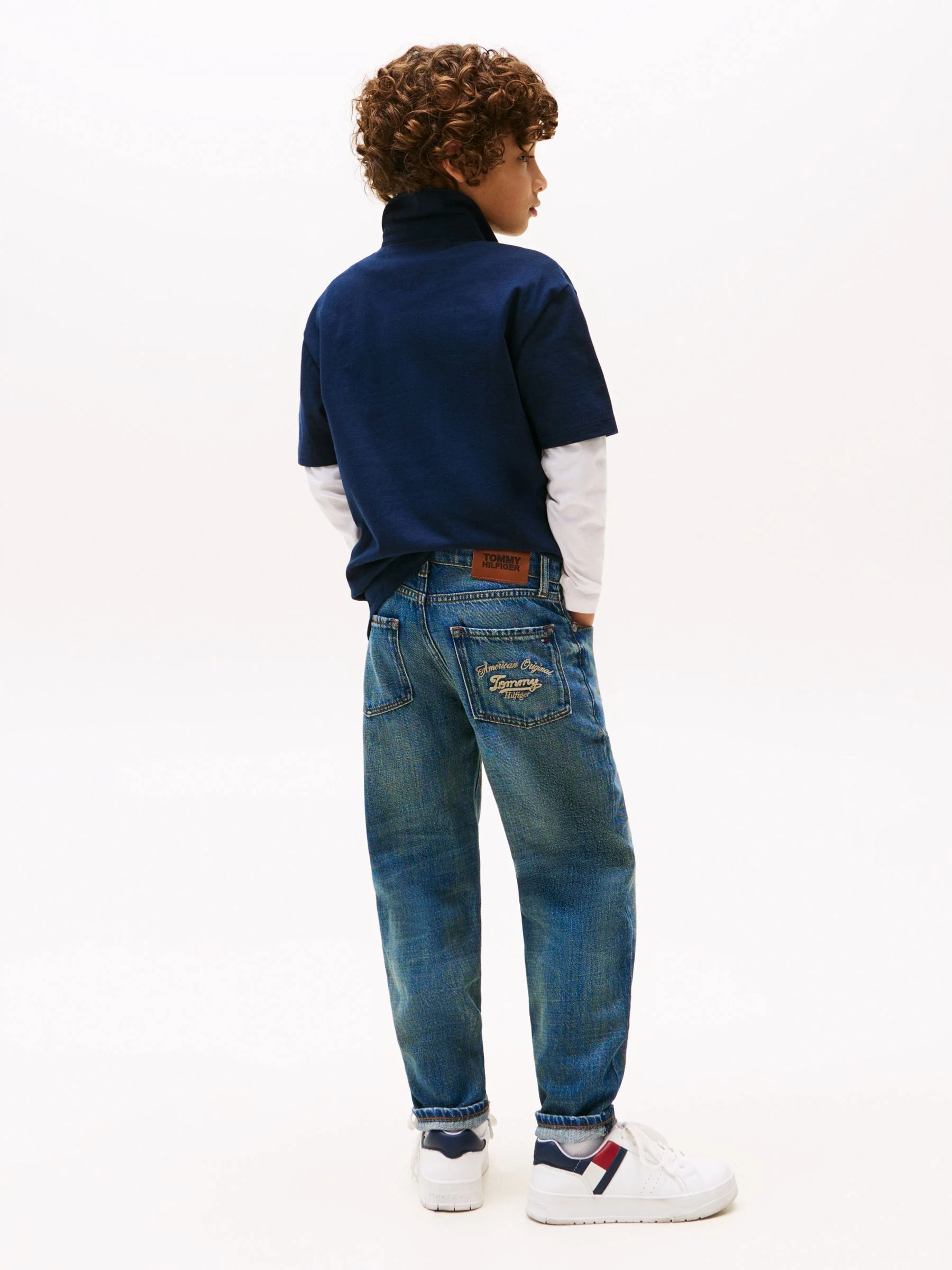 Tommy Hilfiger Logo Embroidery Faded Jeans