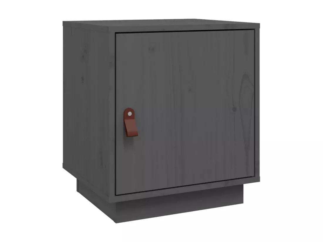 Table de chevet Gris 40x34x45 cm Bois de pin solide