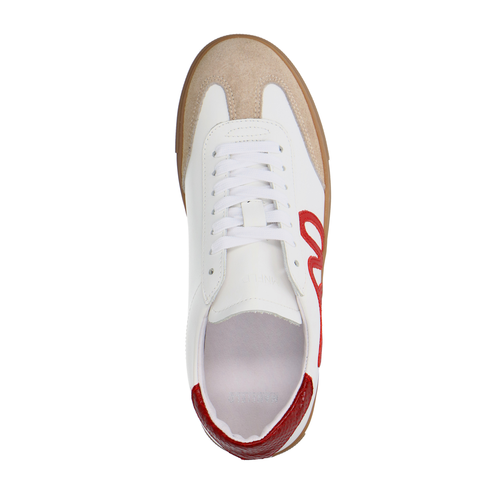 Witte leren sneakers met rode details