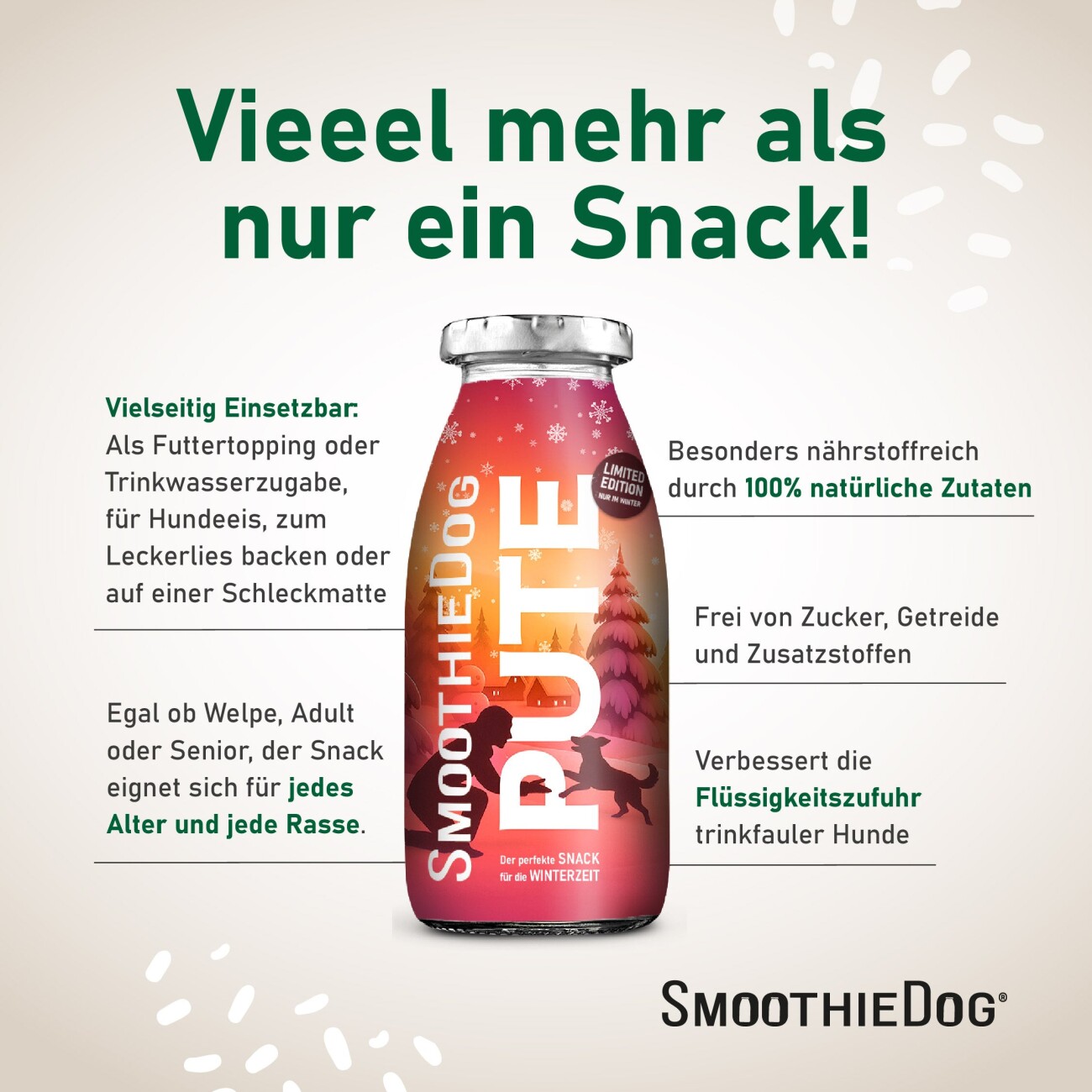 SmoothieDog Mix Paket 6x 250ml + Winter Wild 3x 250 ml + Winter Pute 3x 250 ml