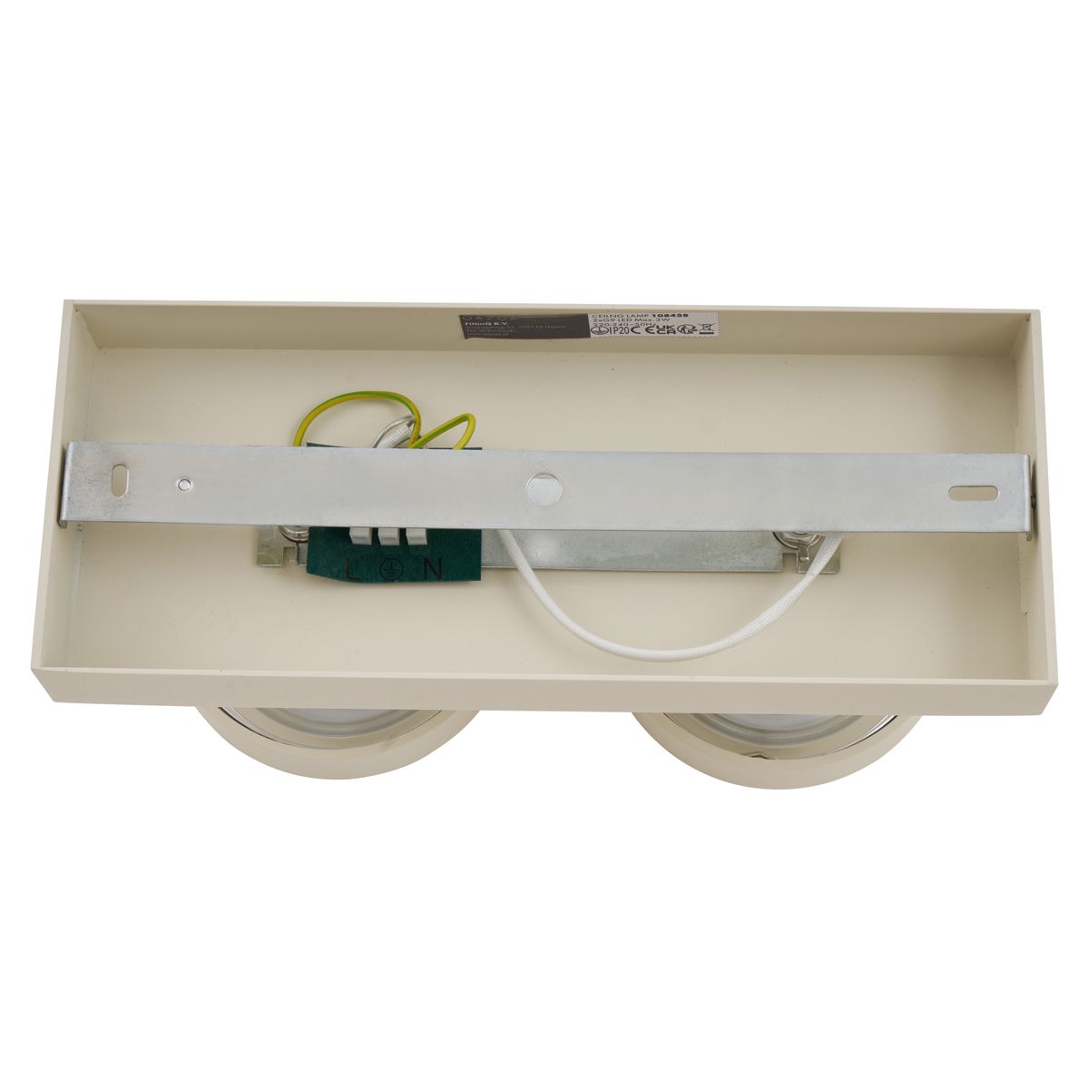 Moderne plafondspot beige G9 rond draai- en kantelbaar 2-lichts - Go
