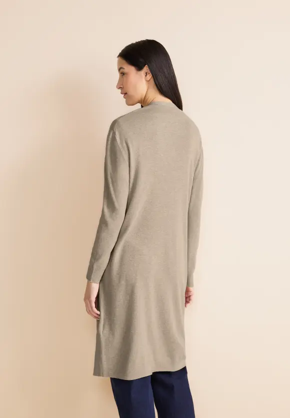 Langer Strick Cardigan - spring sand melange