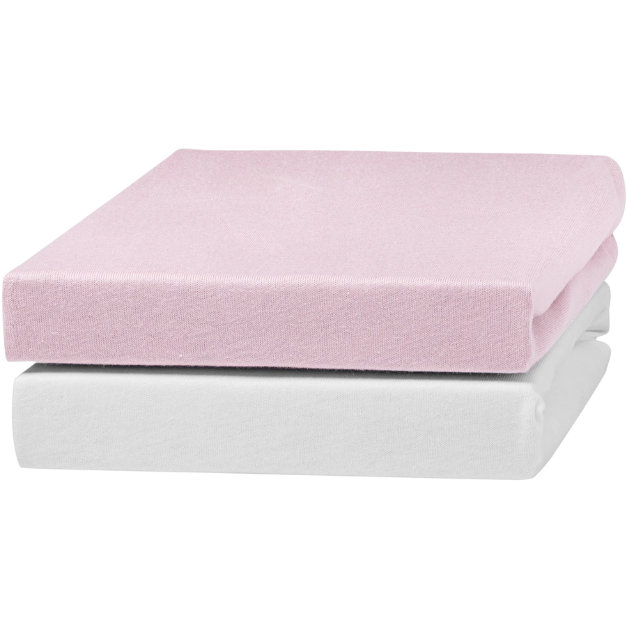 urra Jersey Spannbettlaken 2er-Pack 70x140 cm weißrosa
