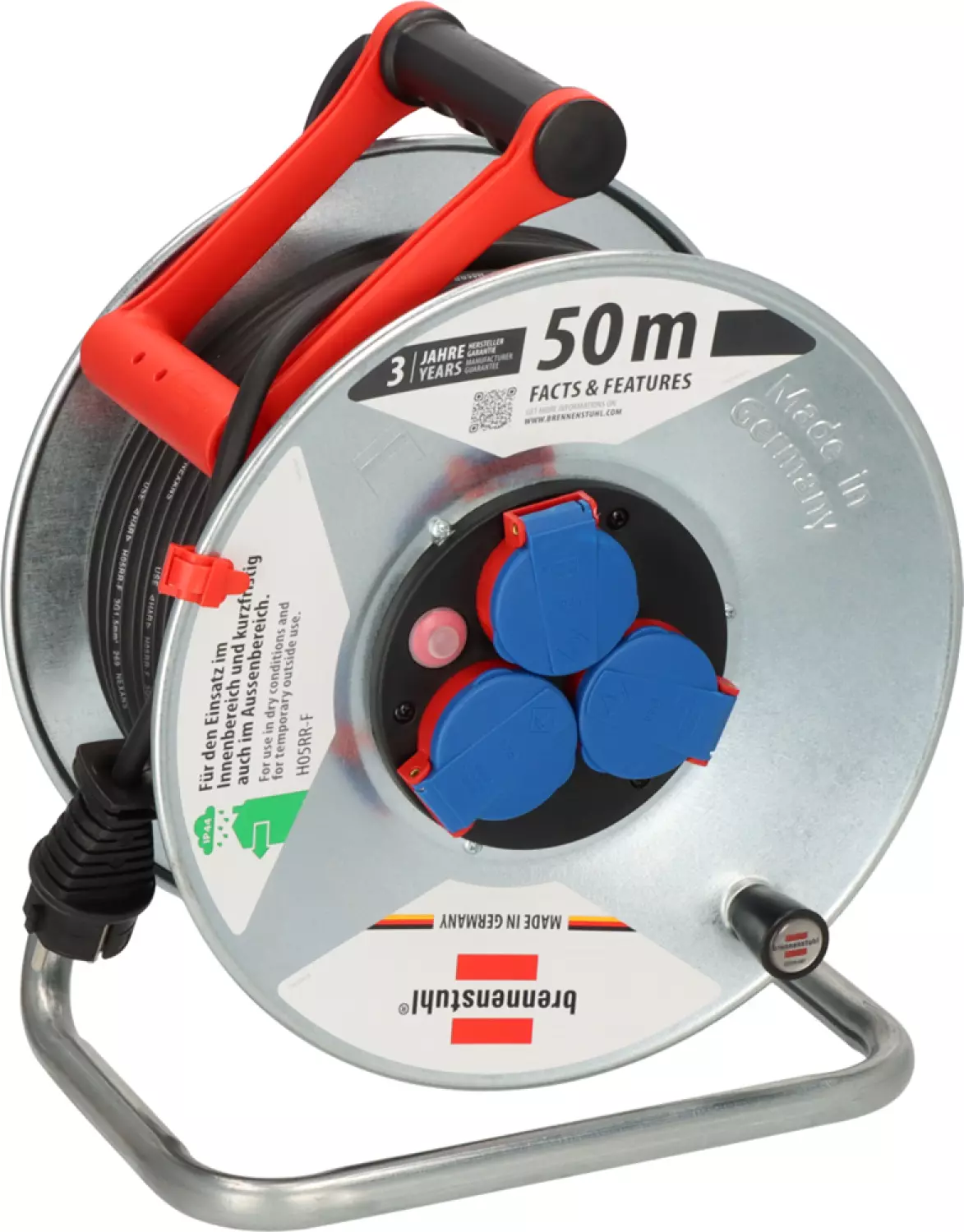 Brennenstuhl 1198530 Garant S IP44 kabelhaspel - H05RR-F 3G1,5 - 50m