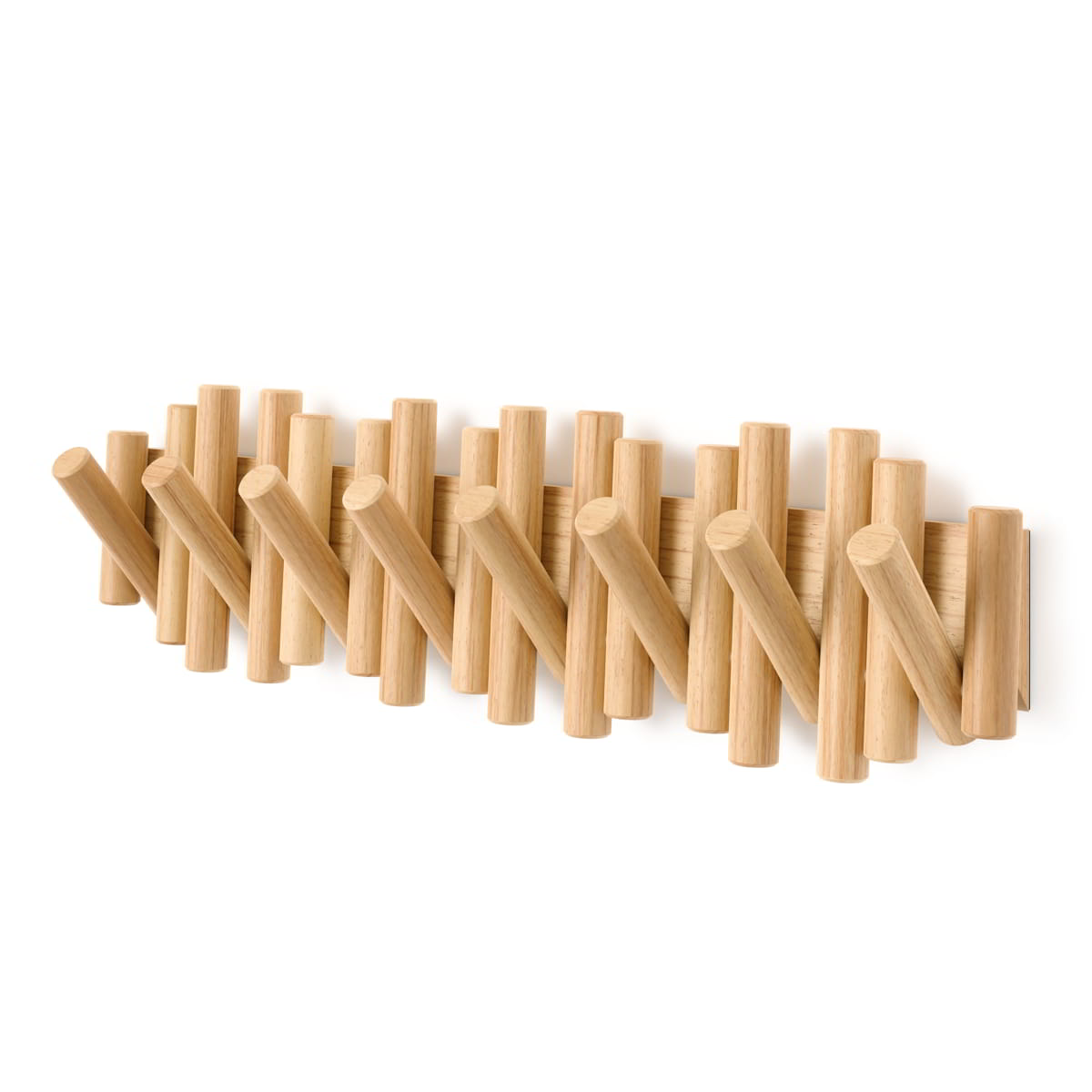 WandkapstokUmbra Picket 8 haken naturel hout