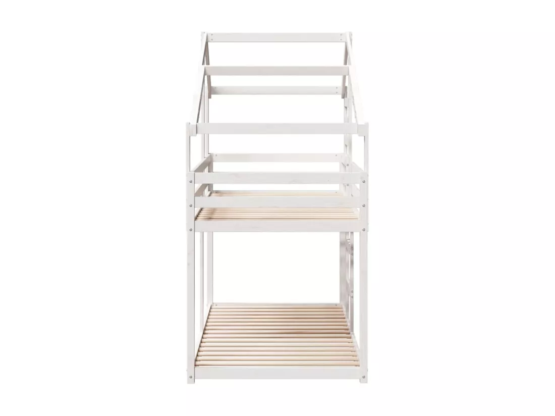 Lit superposé avec toit blanc 80x200 cm bois massif de pin
