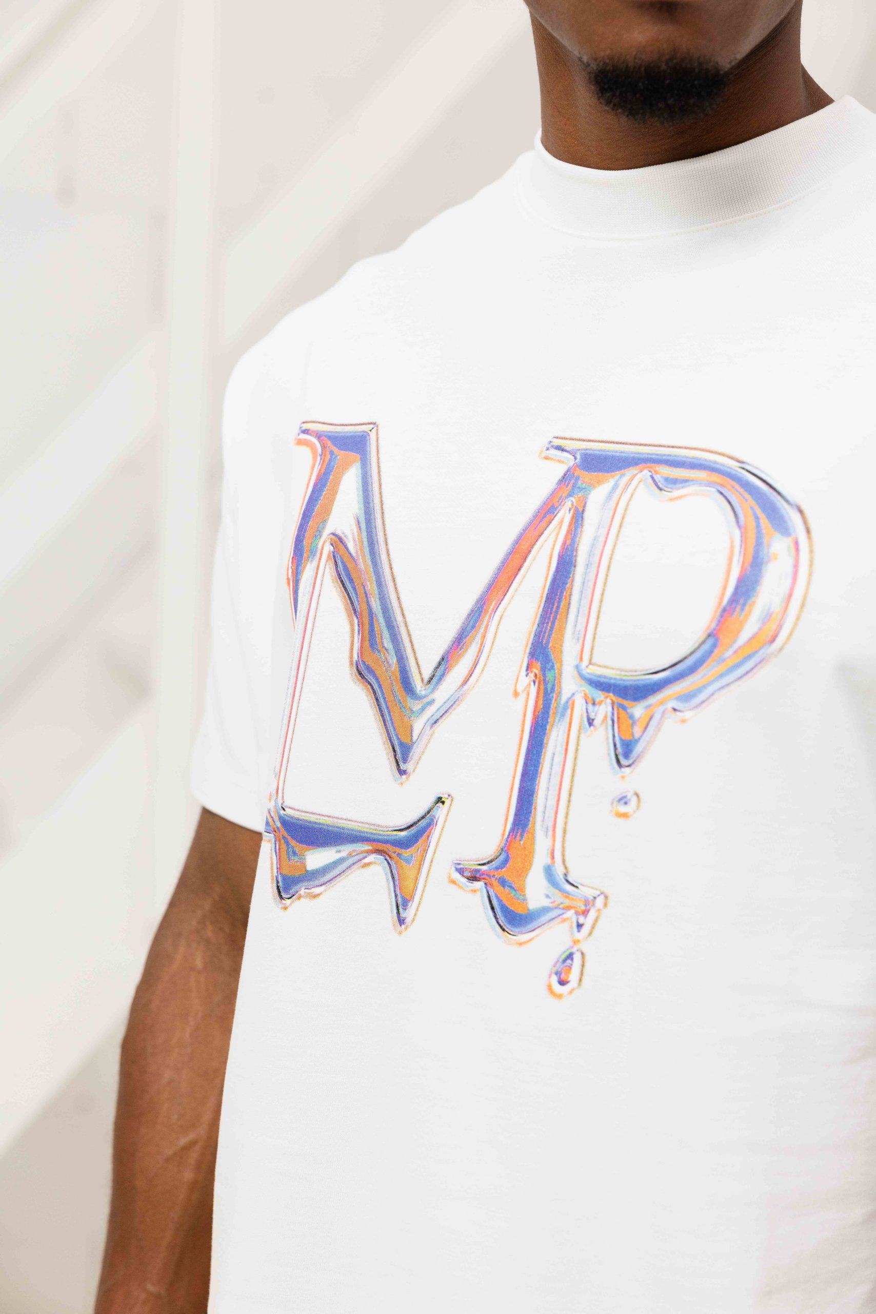 Le Monde Perdu Leaking Logo T-Shirt Heren Gebroken Wit