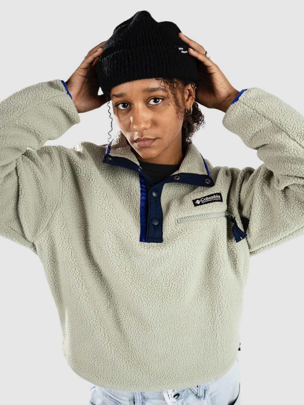 Columbia Helvetia II Cropped Half Snap Fleece Zip Hoo safari